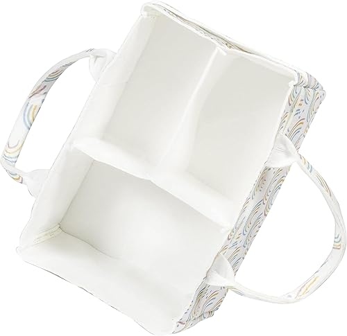 Miniatura 6 de Sammy & Lou Organizador de almacenamiento plegable de fieltro de arco iris pintado, diseño dividido para mantener organizados pañales, toallitas