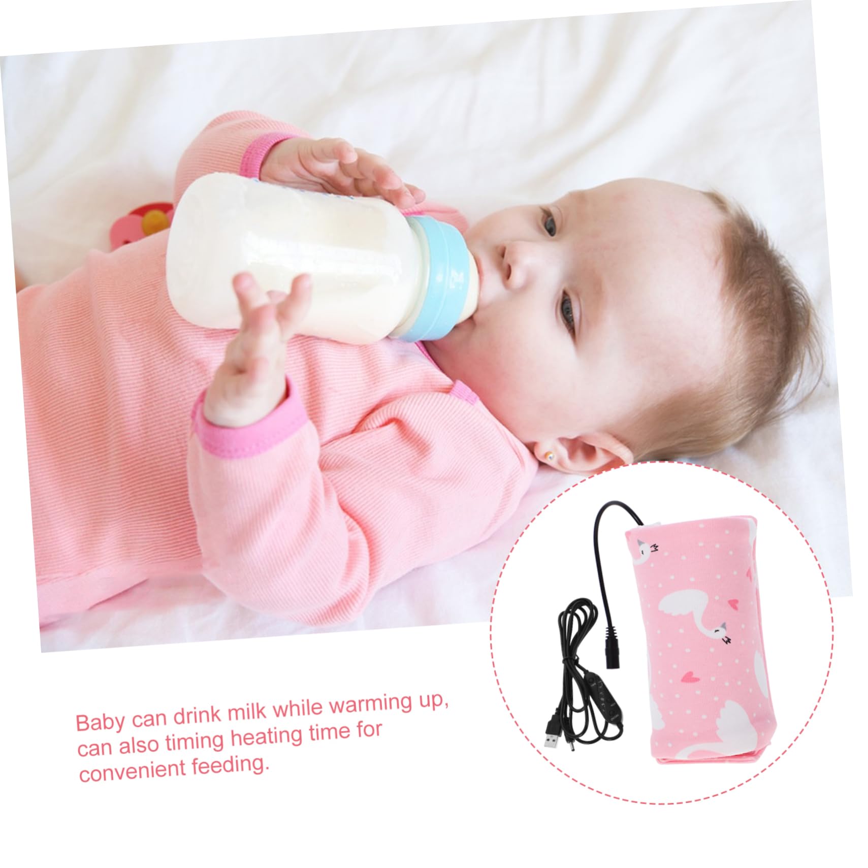 TOYANDONA 2piezas Calentador De Biberones USB Temporizador y Aislamiento Térmico Funda para Botellas para Viajes y Uso Diario Protección para Estómago del Materiales Resistentes Al Calor