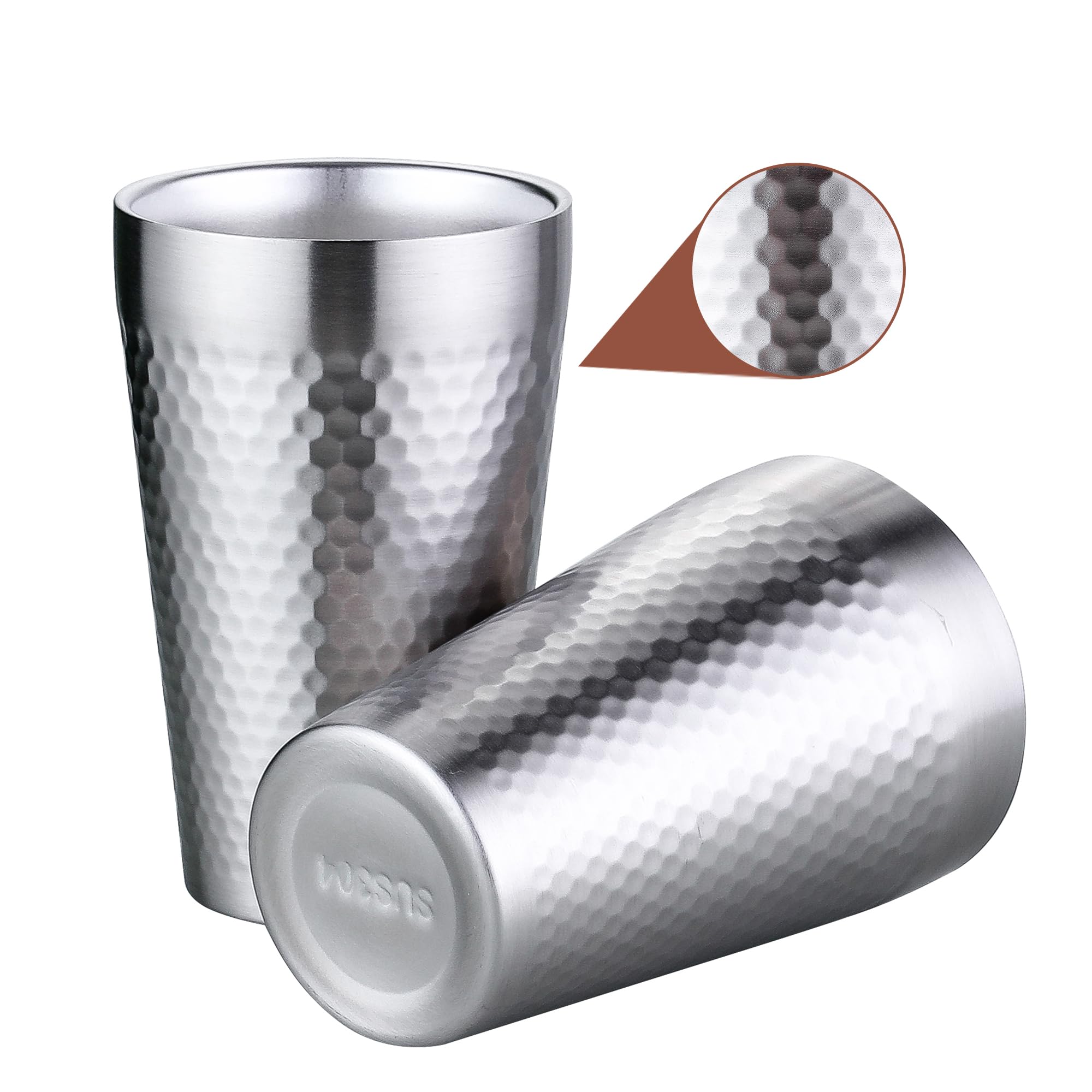 4 Tazze Da Pinta BEFOY In Acciaio Inox A Doppia Parete - 16 Once (473 Ml) Infrangibili Per Caldo E Freddo - 4