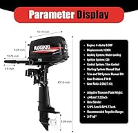 Vista 2 de Motor fuera de borda de 4 tiempos, motor de barco de pesca resistente de 6.5 HP, motor fuera de borda inflable, motor de barco de gasolina de 123 CC