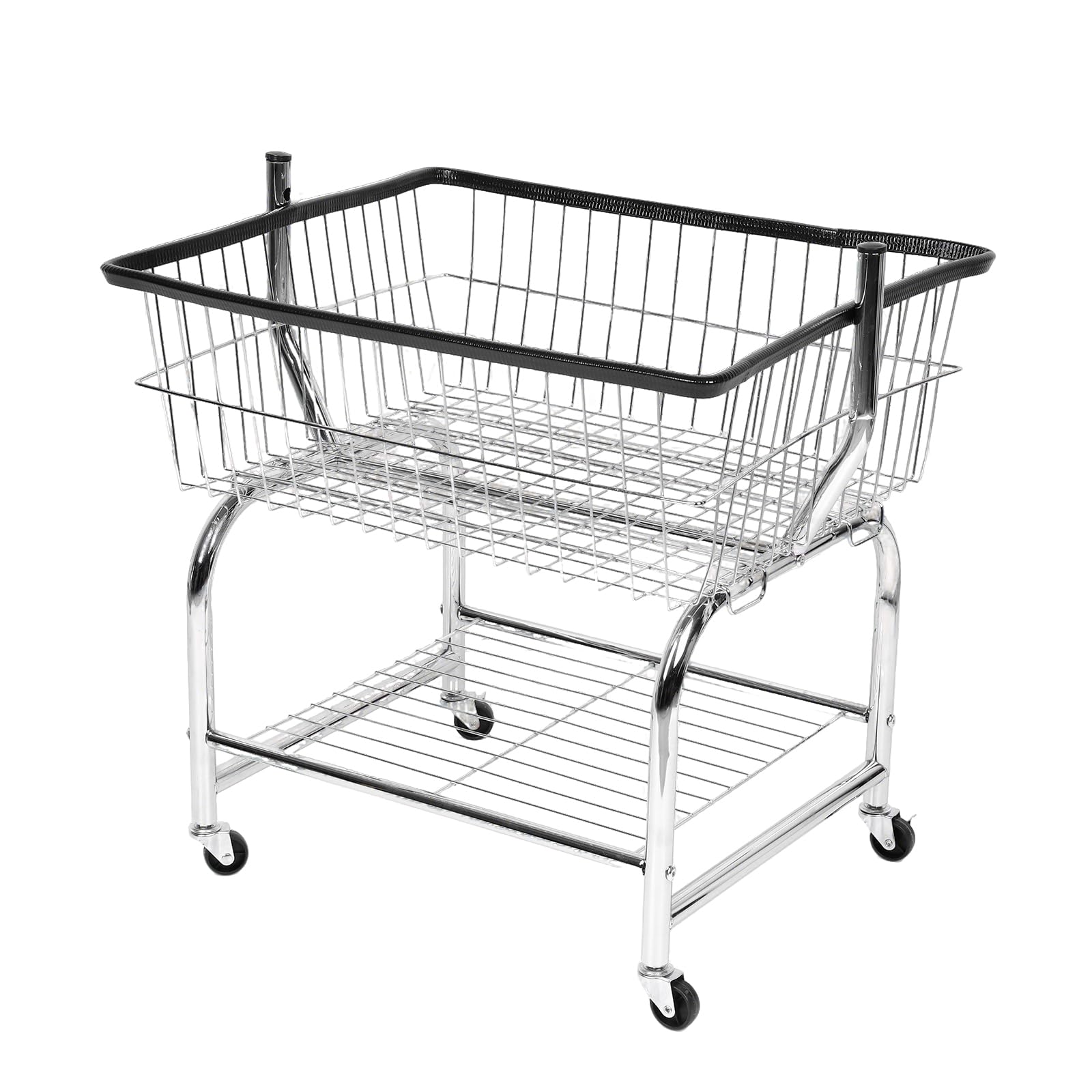 Laundry Hamper Trolley With Wheels Dirty Clothes Basket 19x15x22in Versatile for Laundry Room Bathroom Bedroom