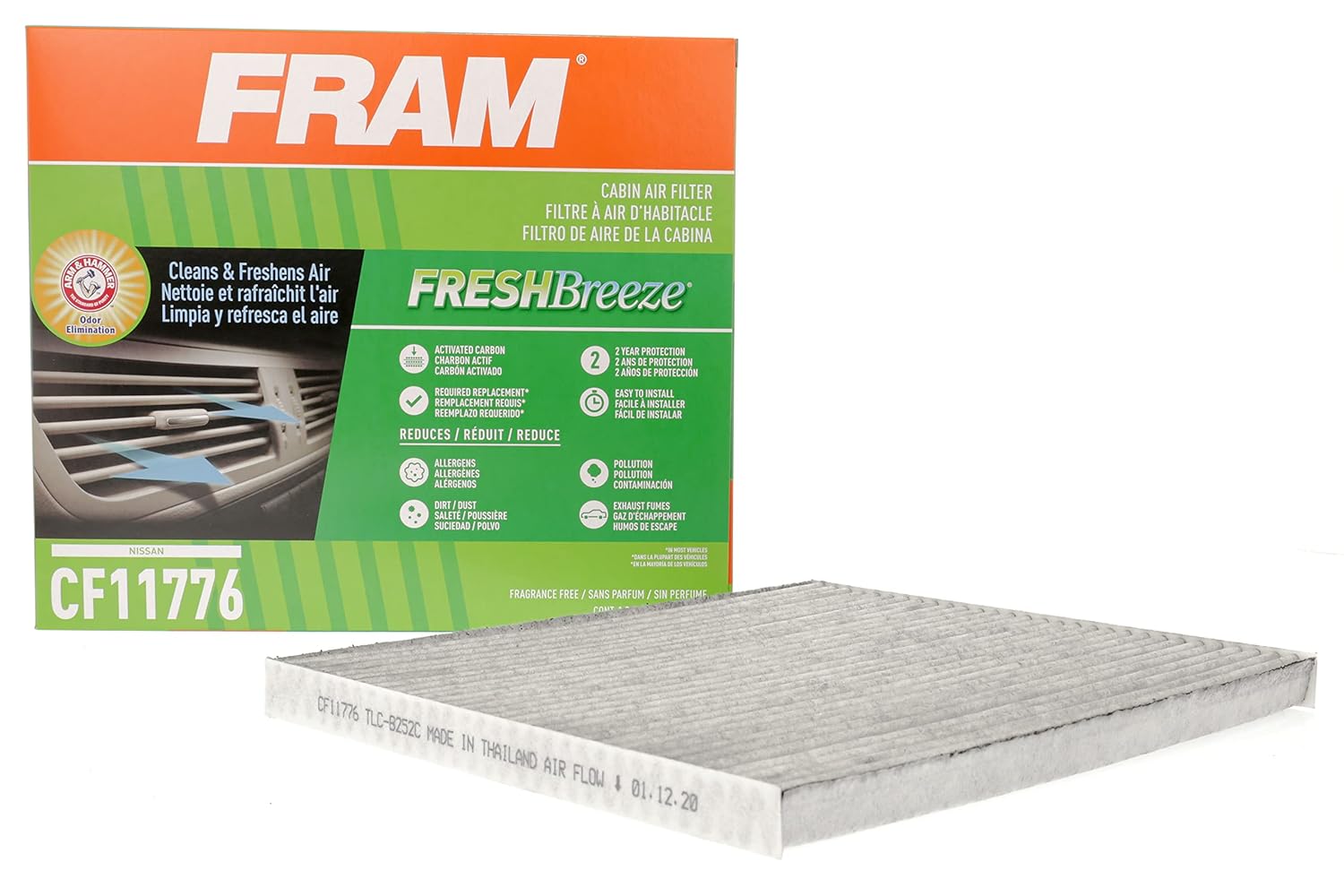 FRAM CF11776 Fresh Breeze Cabin Air Filter with Arm & Hammer Amazon
