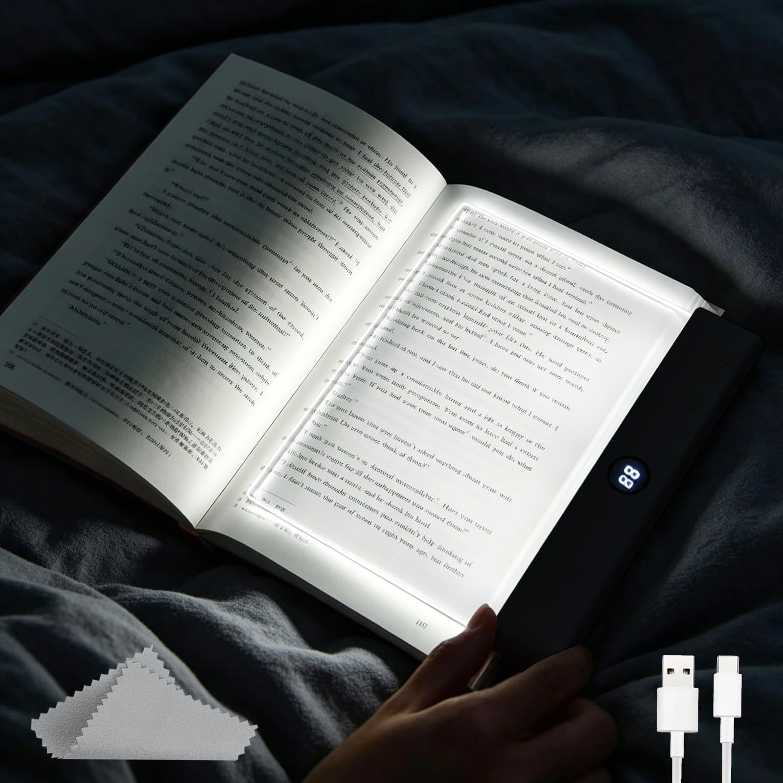 Luz Para Leer Libros En La Cama,Reading Light,Luces planas Inteligentes para leer Por la Noche,Genérico Smart LED Book Light,Luces Planas para Libros,para lectores,Hogar,Viajes,Oficina,Escuela