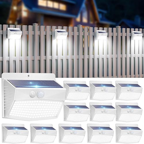 Miniatura 50 de Peasur Paquete de 6 luces solares para exteriores con sensor de movimiento, luces solares de seguridad impermeables con 3 modos de iluminación,