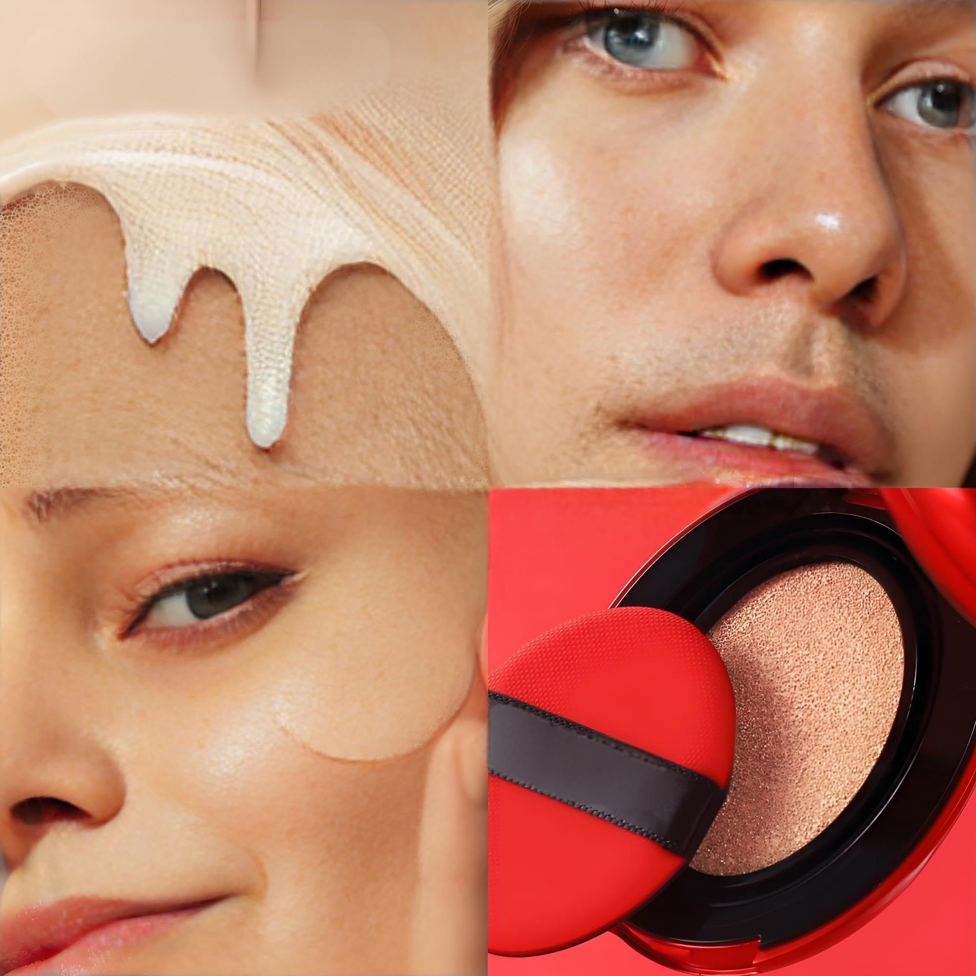 Cushion Foundation Full Coverage Long Lasting Makeup, Natural Matte Finish with Moisturizing Formula - Image 3