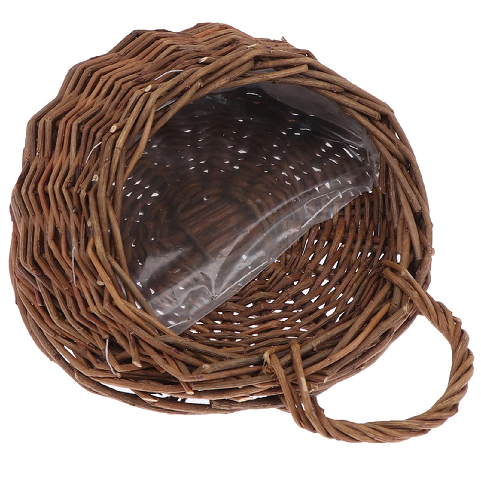 Liudan Wiszące doniczki, wisząca doniczka, montowana na ścianie, rattanowy kosz na kwiaty, winorośl doniczka, stojak na rośliny, do domu, balkonu, ogrodu, dekoracja gospodarstwa domowego, wieszak na rośliny, (kolor: Brązowy)