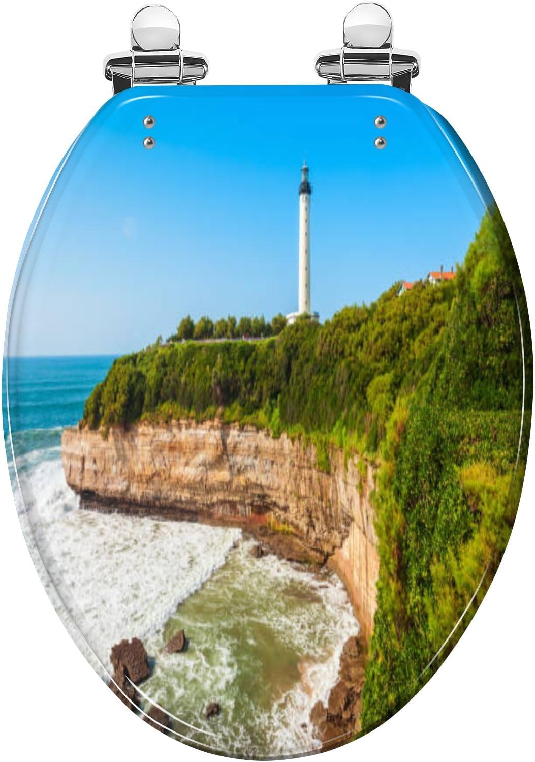Elongated Toilet Seat Lighthouse Biarritz lighthouse France Resin
