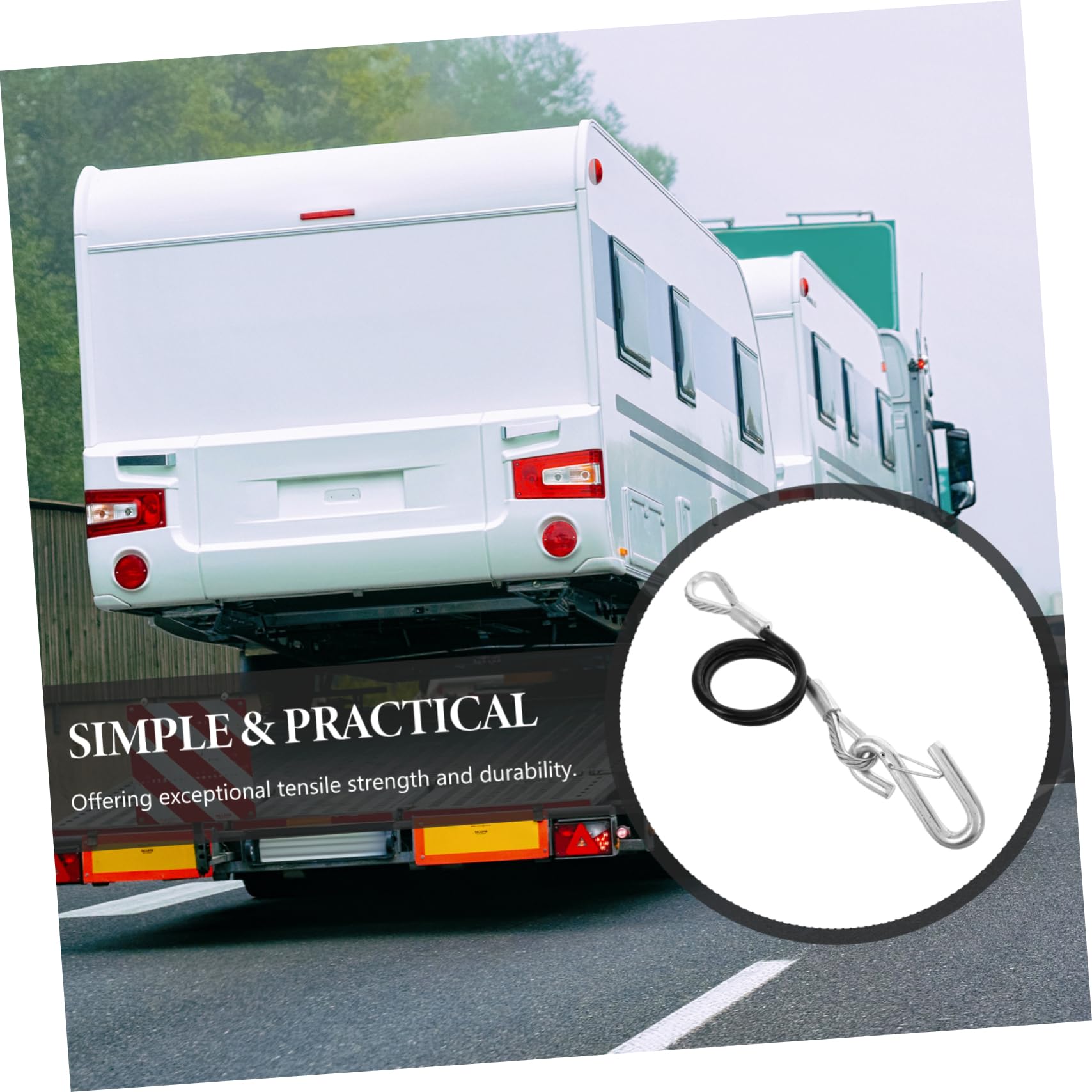 Trailer Sicherheitsseil mit Haken Einsetzbare Abschleppseile für Anhänger Trucks Suvs und Atvs Einfache Installation Strapazierfähiges Stahlseil