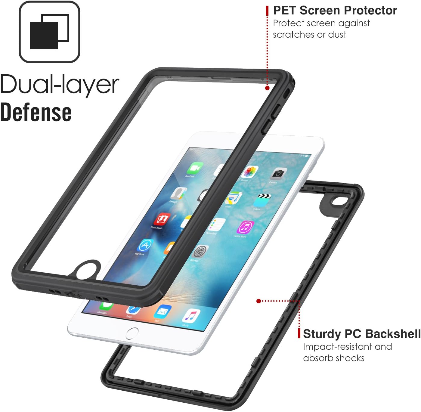 Suреr Brаndѕ MoKo Case Fit iPad Mini 4, Waterproof Case with Built-in Screen Protector Clear Protective Shock-Absorbing Bumper Dustproof Submersible Full-Body Case Fit iPad Mini 4 7.9 2015 Release Tablet, Black Bіg Sаlе MoKo Case Fit iPad Mini 4, Waterproof Case with Built-in Screen Protector Clear Protective Shock-Absorbing Bumper Dustproof Submersible Full-Body Case Fit iPad Mini 4 7.9 2015 Release Tablet, Black