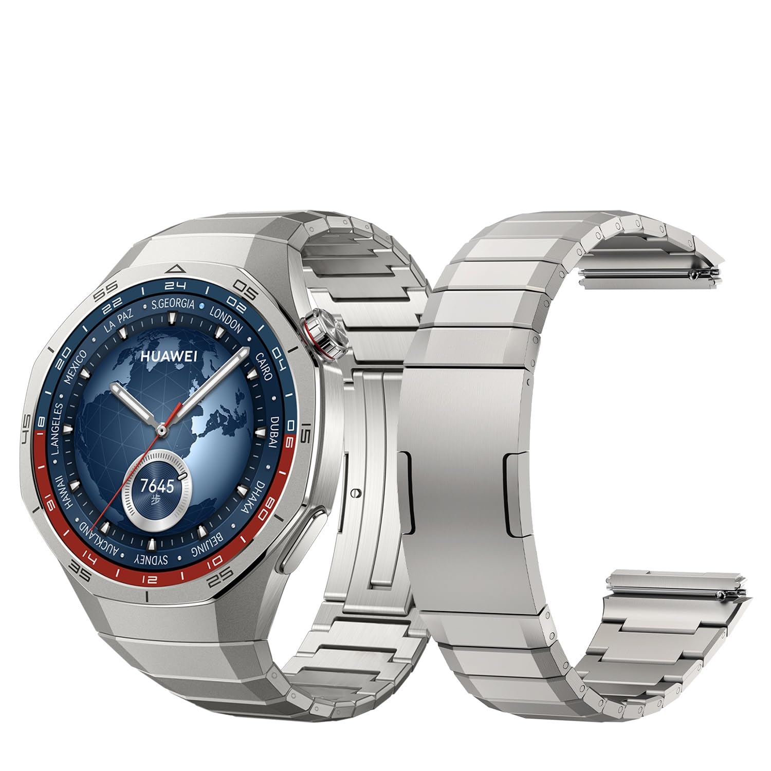 VeveXiao Correa de titanio resistente compatible con Huawei Watch GT 7 Pro/GT 6 Pro/GT 5 Pro de 46 mm, sin huecos, correa de repuesto de metal de aleación de titanio de lujo para hombre