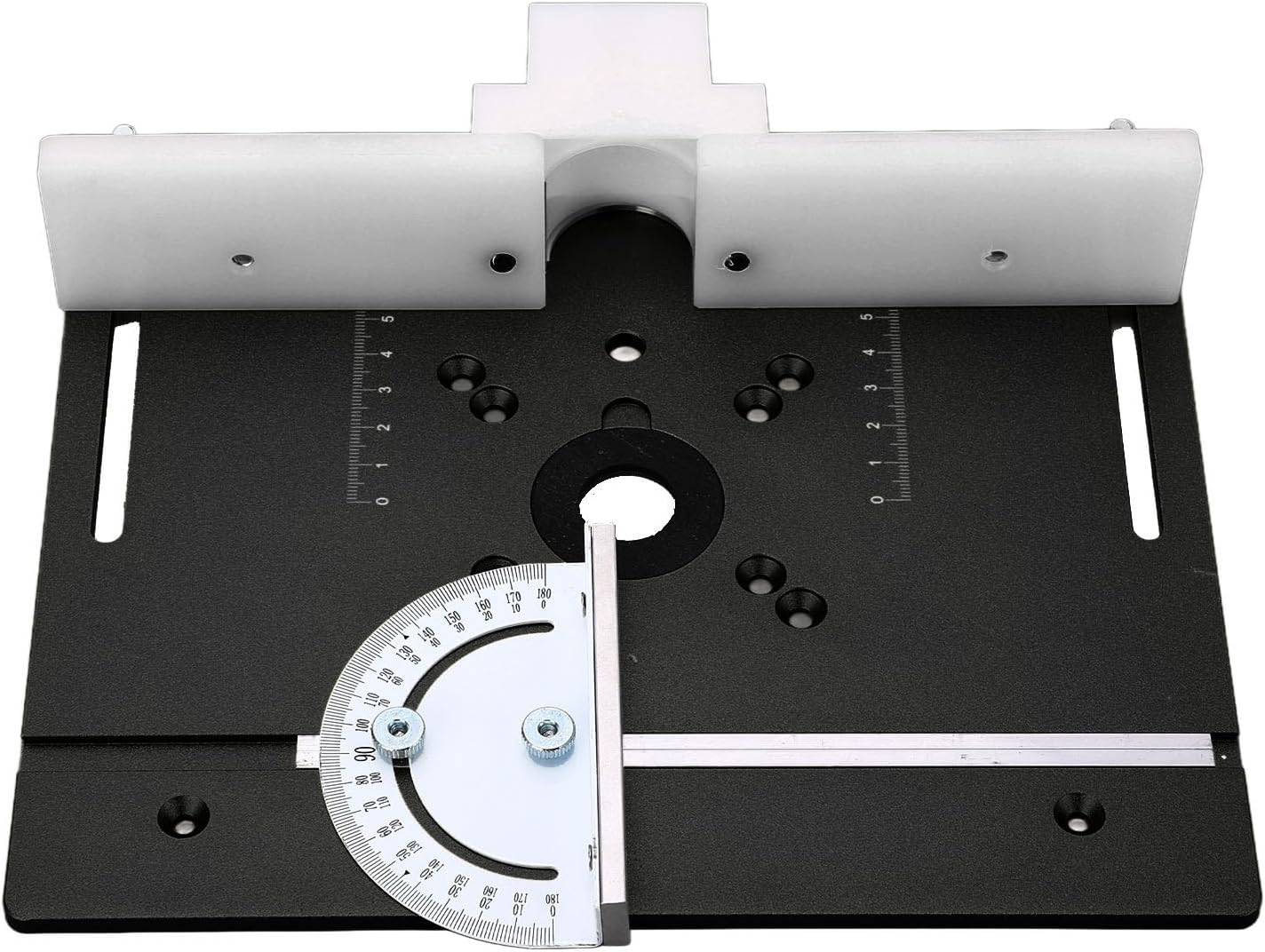 Aluminum Router Table Insert Base Plate for Woodworking, Metal Router System Installation Kit Black