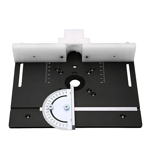 Miniatura 14 de Kit de sistema de elevación de enrutador de metal, placa base de inserción de carpintería de aluminio para hacer su propia mesa de enrutador