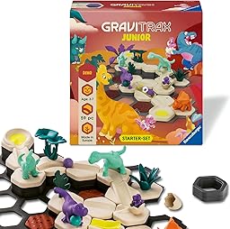Ravensburger GraviTrax Junior Starter‑Set - Dino - 59‑Piece Marble Run Building Set - Preschool STEM Construction Toy - Interactive Learning for Kids Ages 3+