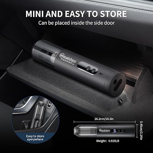 Miniatura 5 de Aspiradora inalámbrica de mano para automóvil, 5 en 1, mini aspiradora inalámbrica portátil de 20000 PA, alta potencia para automóvil, hogar, pelo