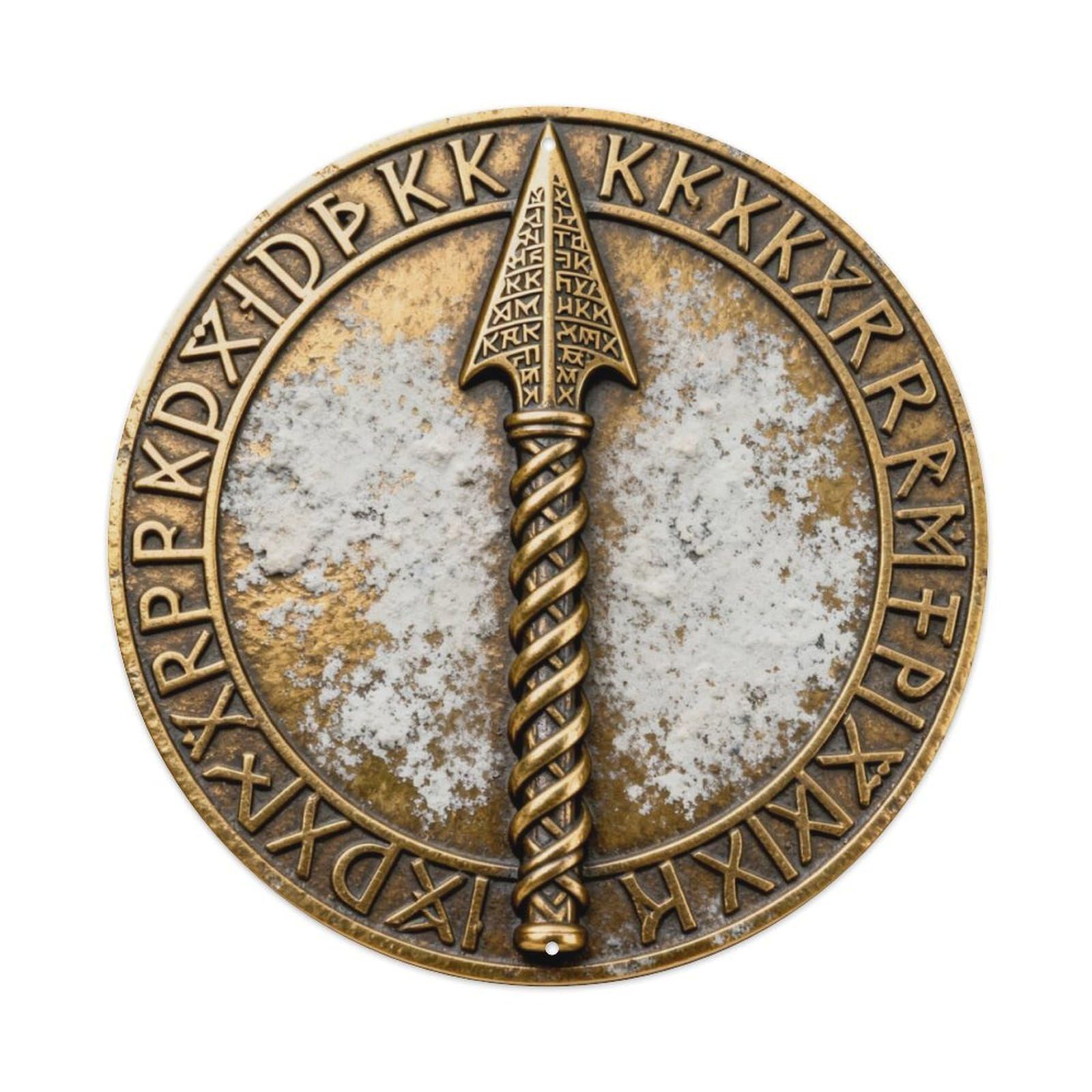 Celtic Lugh Shining Spear Ogham Rune Metal Tin Sign Plaque