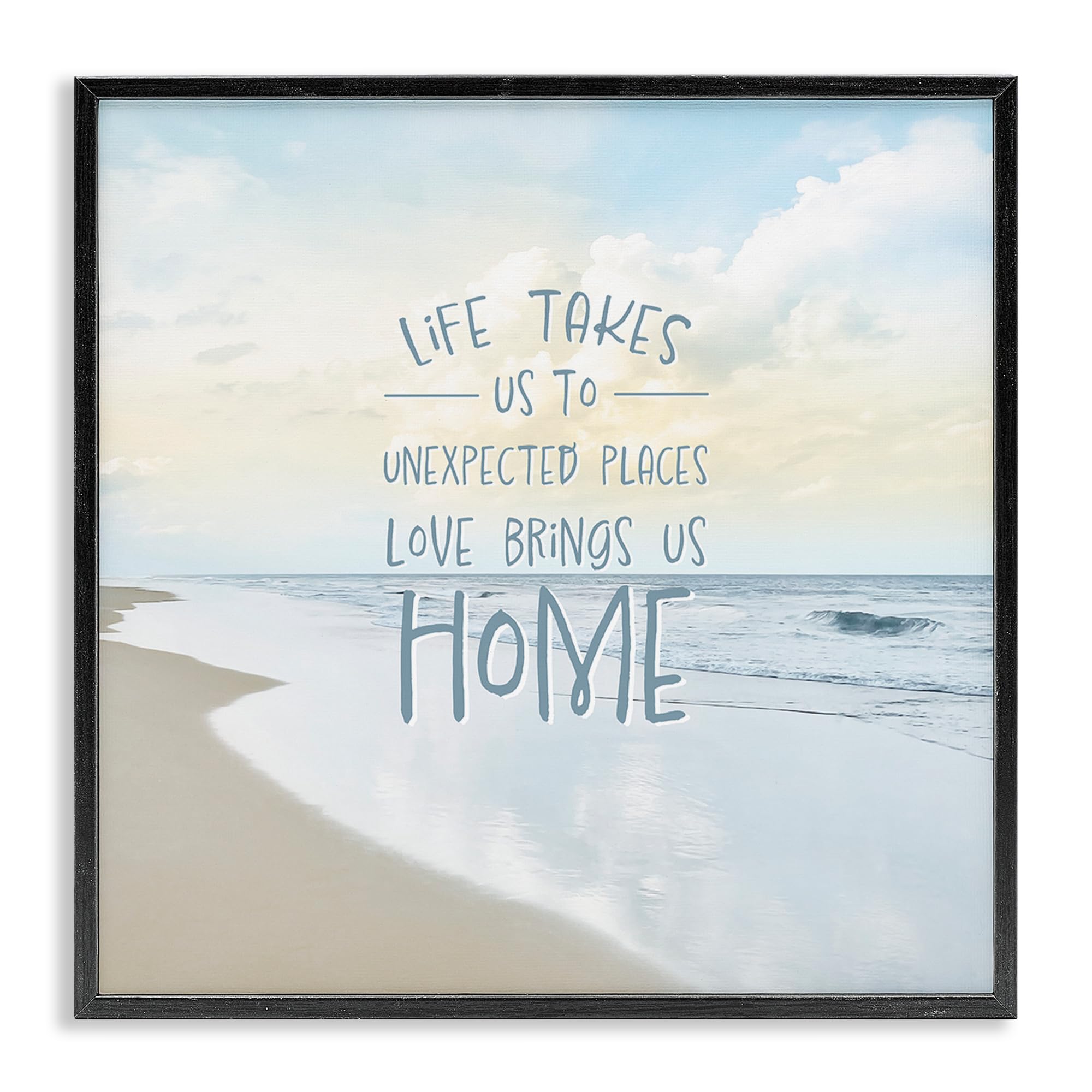 Stupell Industries Life Takes Unexpected Places 'Love Brings Us Home Inspiration', Framed Giclee Art, Black, 24 X 24 Inches, Easy To Hang And Sturdy, Made In Usa, By Natalie Carpentieri