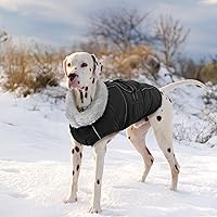 Vista 7 de Lelepet Abrigo cálido para perro, chaleco de vellón reflectante para perro, chaqueta impermeable a prueba de viento, abrigos para clima frío