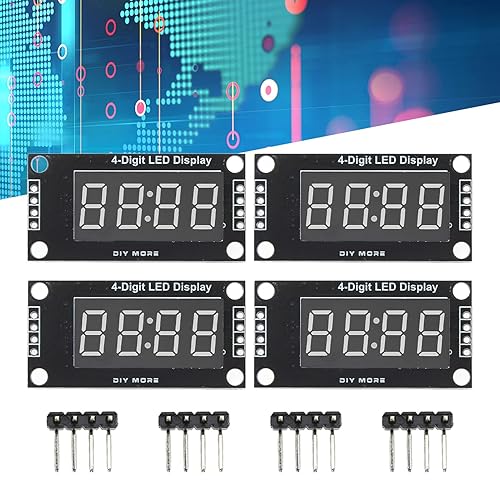 Vista 9 de Módulo de pantalla LED digital, 4 juegos de 4 dígitos y 7 segmentos, módulo de visualización de tubo digital, chip de unidad LED de 0.36 pulgadas