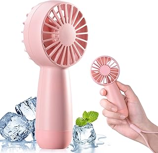 BOSONER Handheld Fan Rechargeable Mini Fan, Portable Hand Fan Personal Fan with 3 Speeds, Pink USB Battery Electric Hand Held Travel Fan Silent Desk Personal Fan Holiday Essentials for Women Kids Men