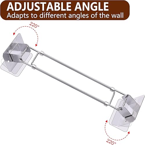 Miniatura 3 de Tlswshsy Paquete de 2 barras de almacenamiento de esquina para ducha de caravana, organización de baño de RV con ganchos en S, barra ajustable de