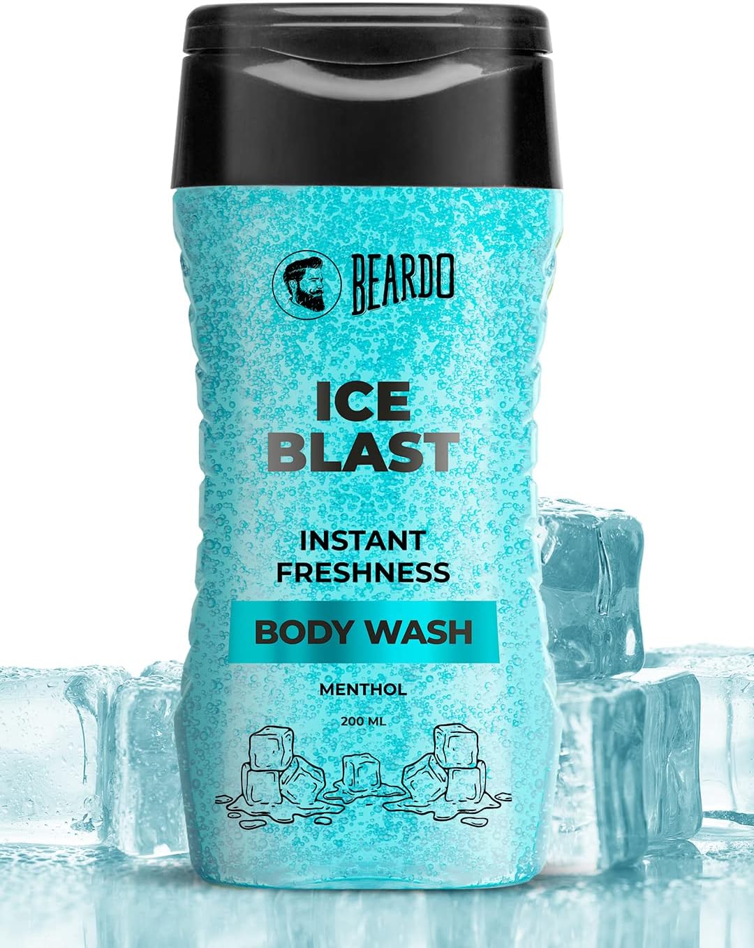 Ice Blast Body Wash For Men 200ml | Refreshing Menthol Cooling Instant Icy Cool Freshness Body Wash | Shower Gel For Summer Heat | For Skin Dryness