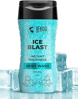 Beardo Ice Blast Body Wash For Men 200ml | Refreshing Menthol Cooling Instant Icy Cool Freshness Body Wash | Shower Gel For Summer Heat | For Skin Dryness