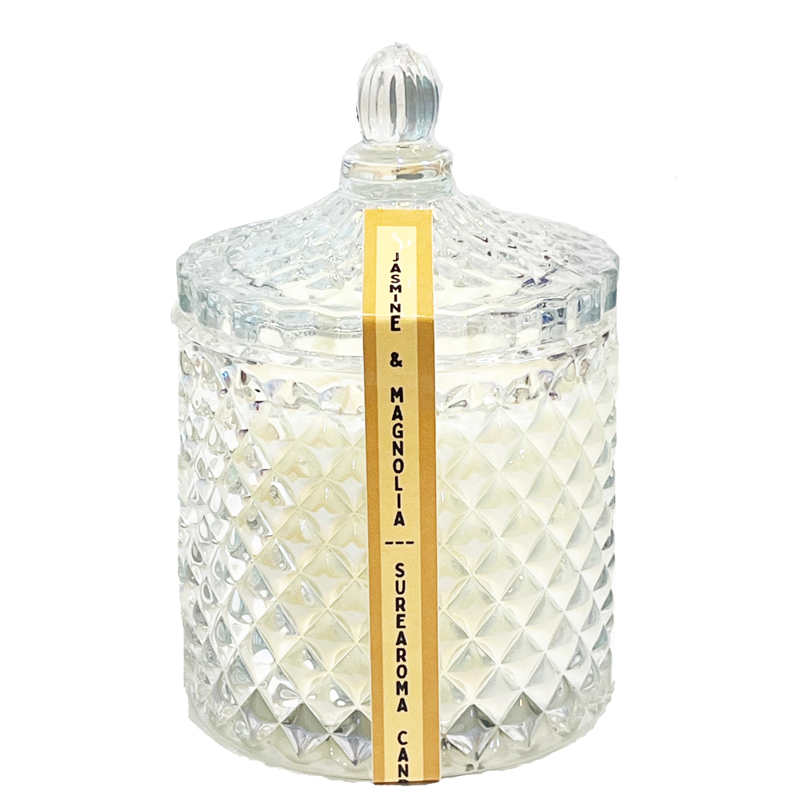 Vela perfumada de jazmín y magnolia de 10 onzas con rica fragancia, doble mecha, tarro de vidrio de bronce de lujo