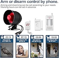 Vista 6 de Sistema de alarma WiFi para el hogar, sistema de alarma inalámbrico con sensor de movimiento de 120 dB, sensor de alarma de puerta de ventana