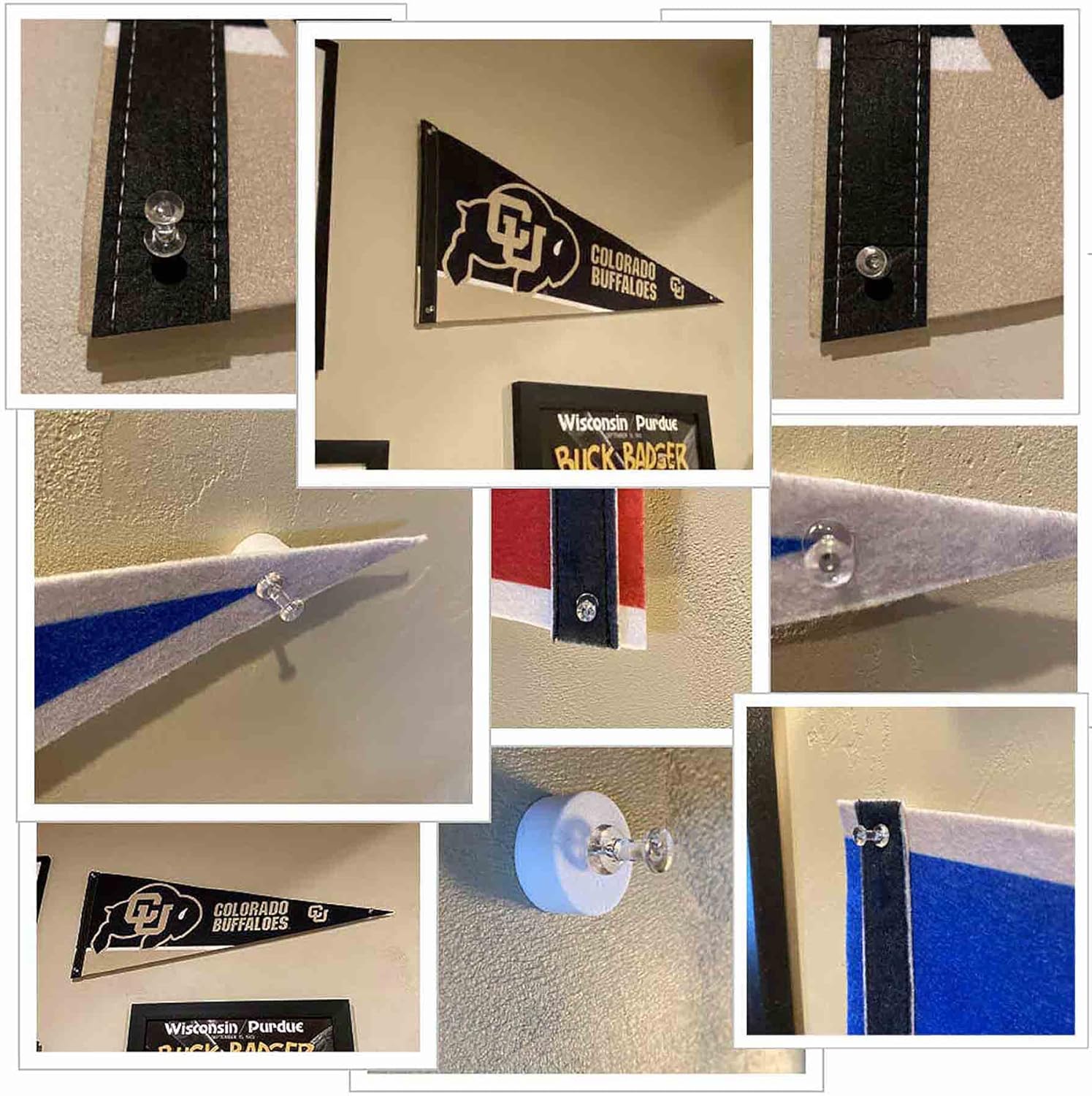 College Flags & Banners Co. Georgetown Team University Hoyas Pennant Flag and Wall Tack Mount Pads - Image 5