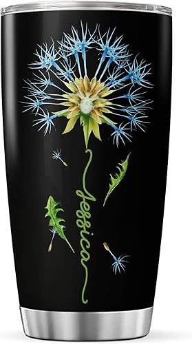 Vista 75 de CUBICER Vaso personalizado con aislamiento de lirio con tapa, nombre personalizado, regalos de Navidad para mujeres, amantes de las flores, vasos