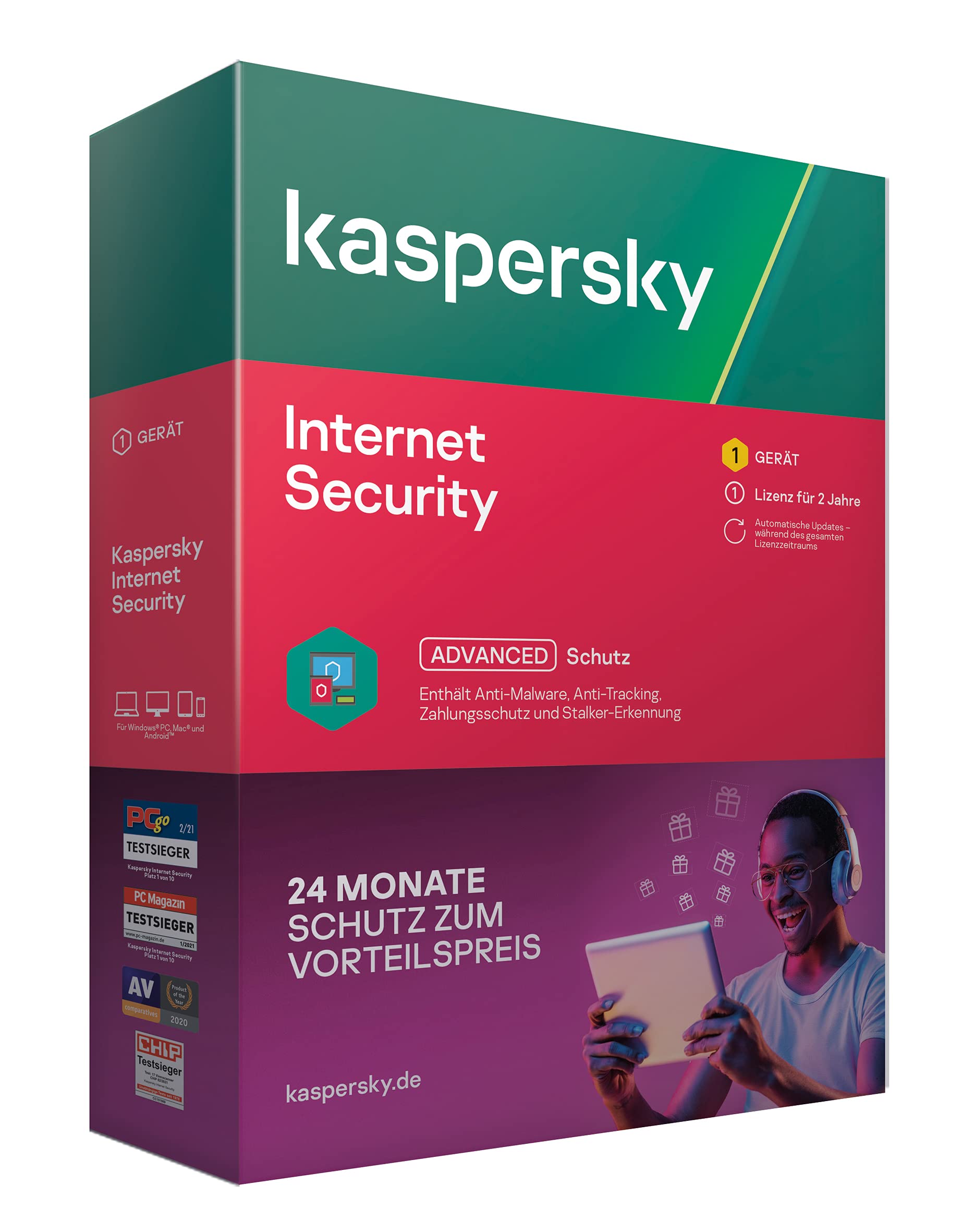Kaspersky Internet Security 2022 | 1 Gerät | 2 Jahre | Limited Edition | Windows/Mac/Android | Aktivierungscode in Standardverpackung