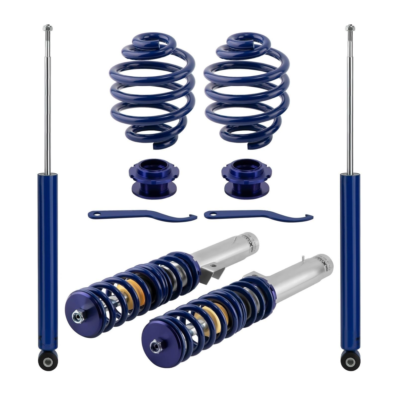 Amortisseurs Avant Kit Suspension Réglable Pour BMW Série 3 E46 320i 325i 328i 330i 320d 330d Ressort Hélicoïdal(Bleu)