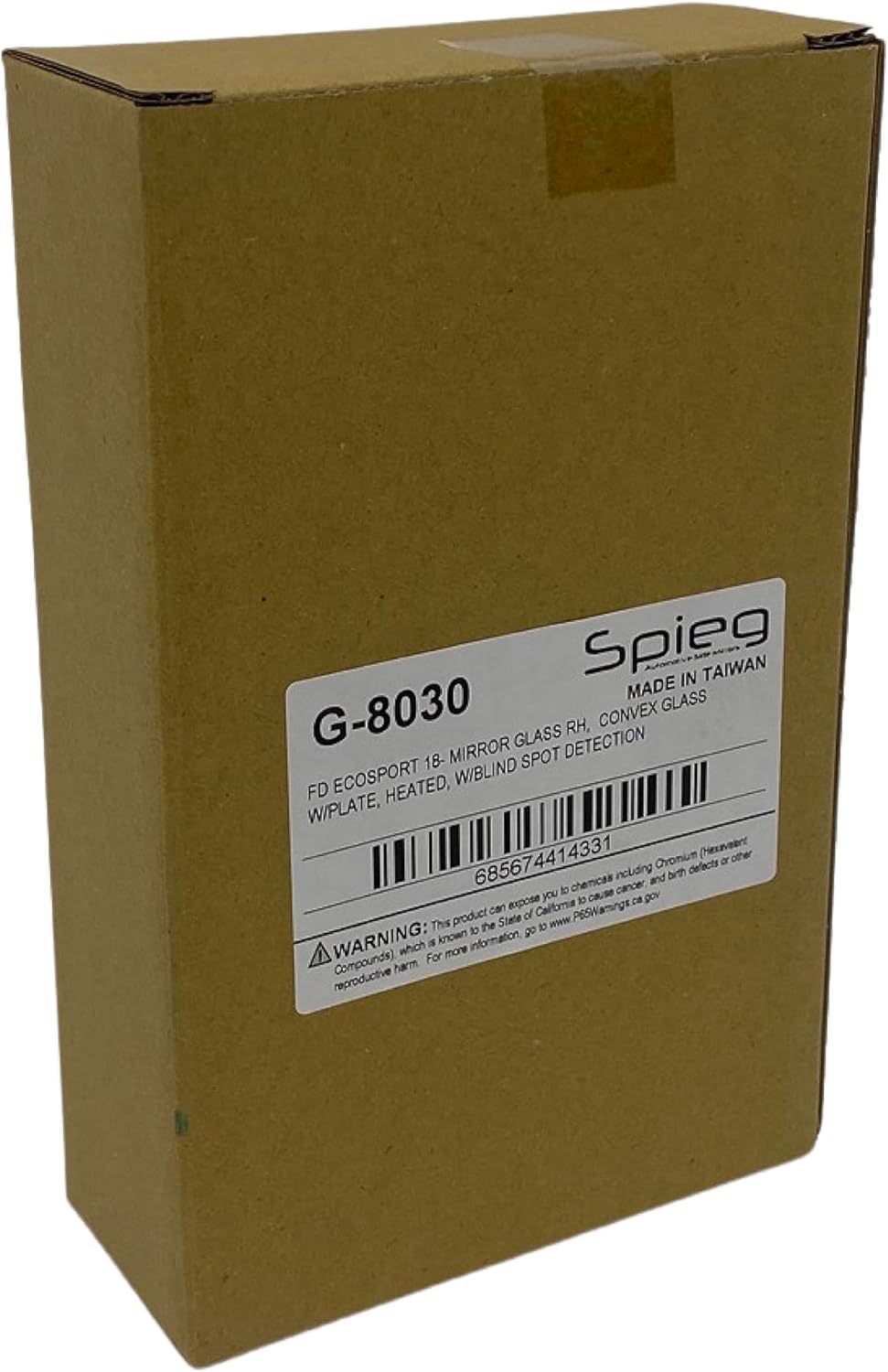 Spieg Passenger Side Mirror Glass for 2018-2022 Ford EcoSport Heated Blind Spot Monitoring BSM with Backing Plate Right GN1Z-17K707-D