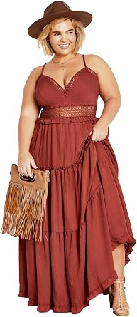 City Chic Womens Plus Size Maxi Dress - Aura