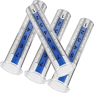 Yardwe 4 Pluviómetros De Repuesto Para Exteriores Tubo De Plástico Para Invernadero Para Césped Color Azul