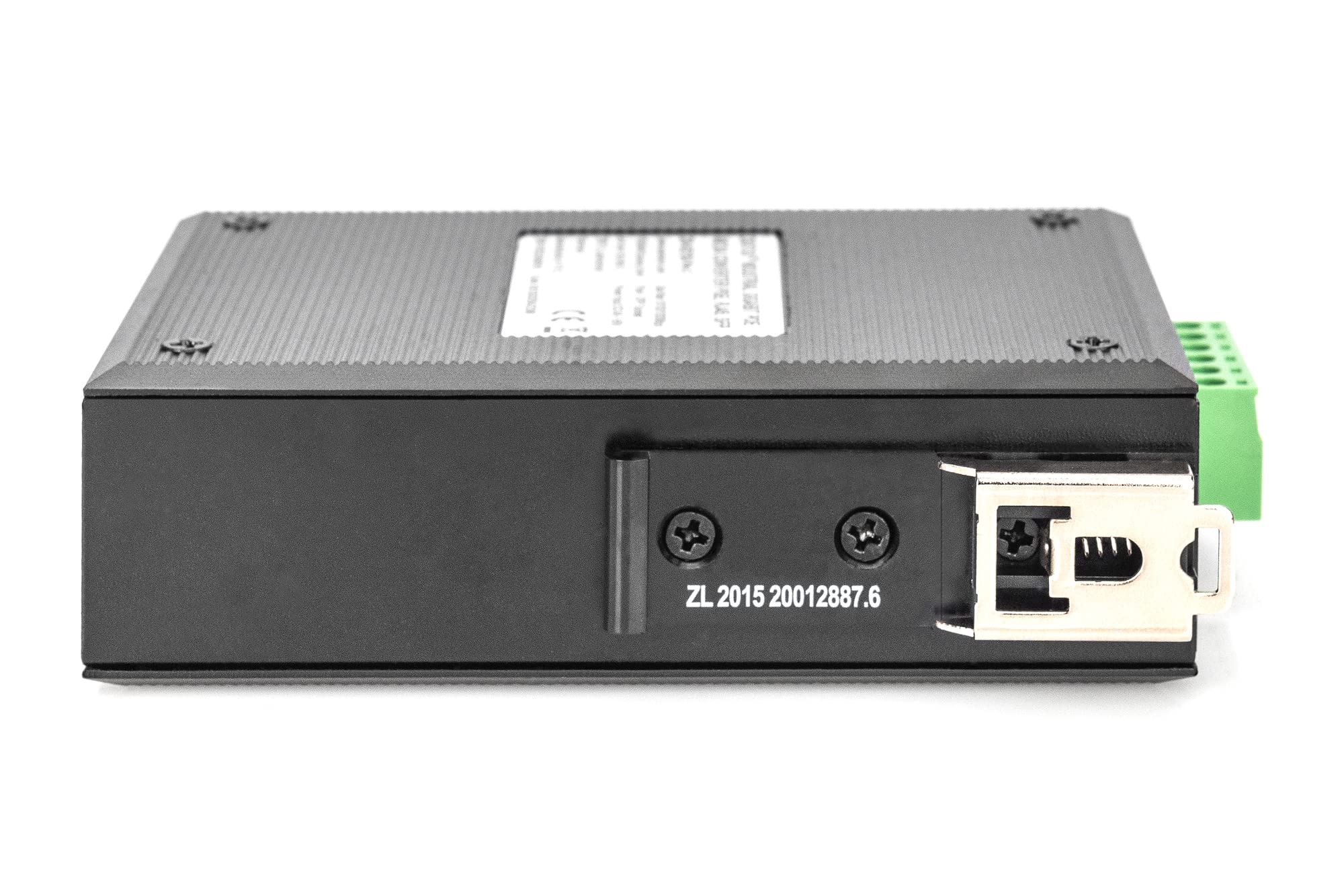 DIGITUS Convertisseur de média DIN-Rail - Port SFP - Ethernet Gbit - RJ45 / SFP 1000Base-X - Avec injecteur PoE - Noir