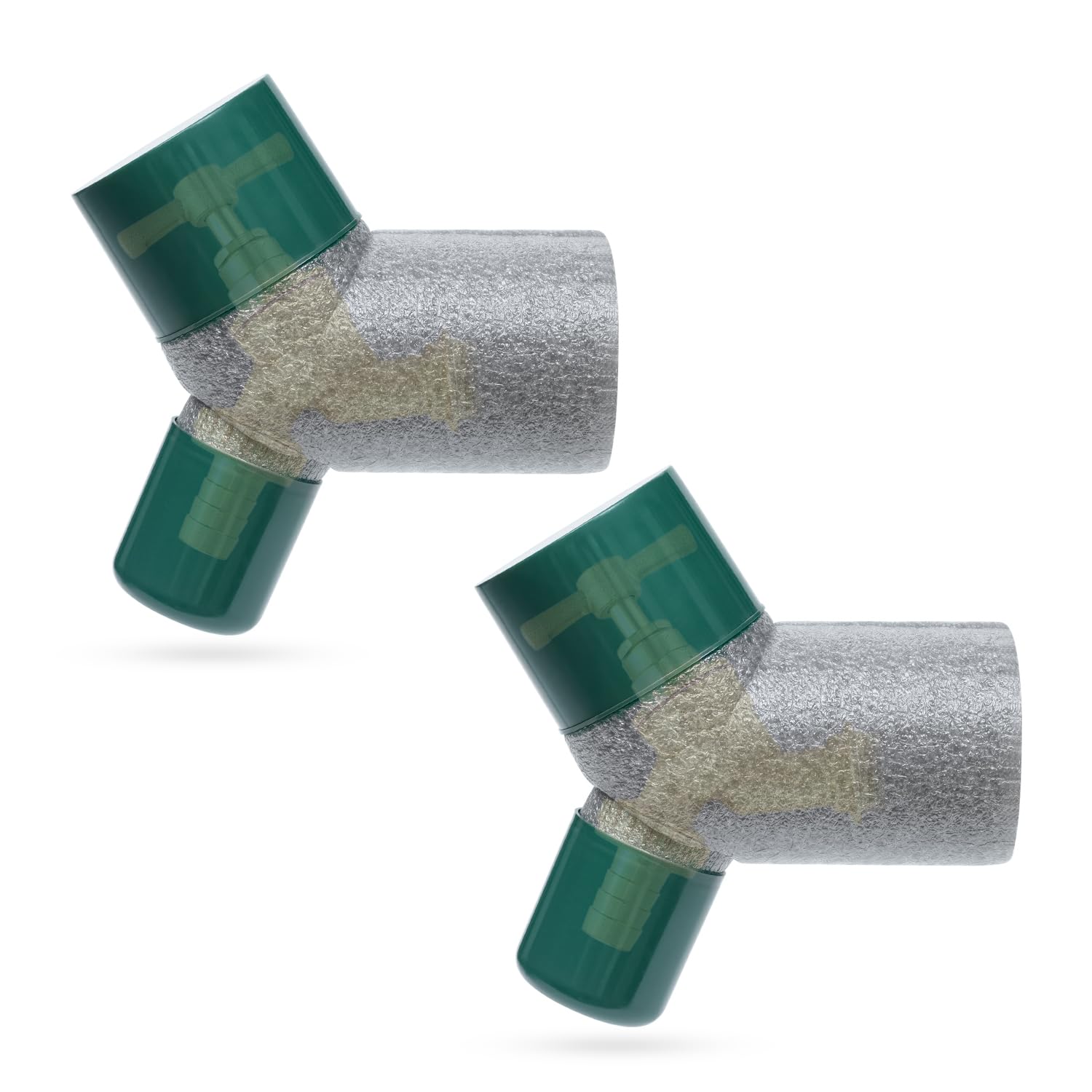 Flatro Grey & Green Outside Tap Covers For The Winter - (2 Pack) Protective Garden Tap Covers For Outdoor Taps Fits Most Garden Taps - Insulated Outside Tap Cover To Protect From Freezing, Frost & Burst