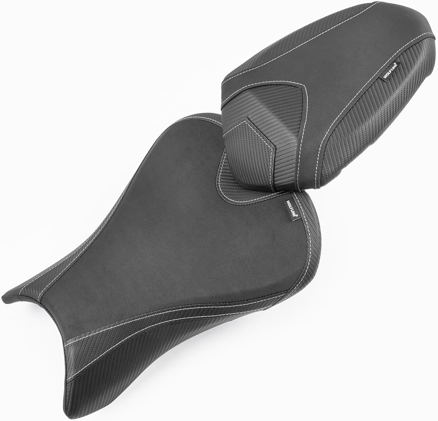 Motorcycle Leather Front Driver Rider Saddle Rear Passenger Seat Cushion Pad Set fit for Street Triple 765 765S 765R 2019 2020 2021 2022 Pressure Relief Soft Pillion, Black