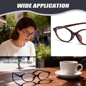 Oval Blue Light Blocking Glasses, Fashion Retro Plain Eyeglasses For Women Men Anti Eyestrain Uv Glare Blue Light Glasses Computer Gaming Eyeglasses Cat Eye Glasse For Screen Use, Reduce Eye Strain