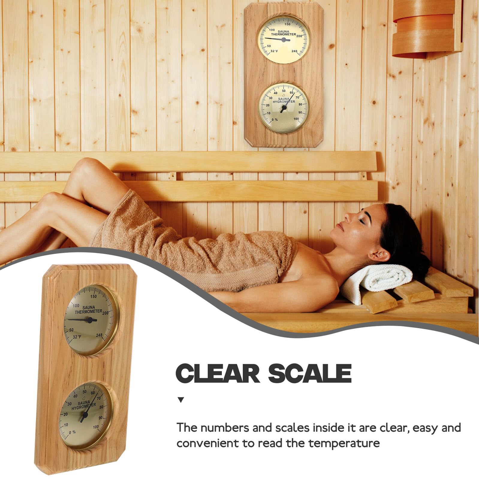 Termómetro Higrómetro de Pared para Sauna, Doble Escala Mecánica