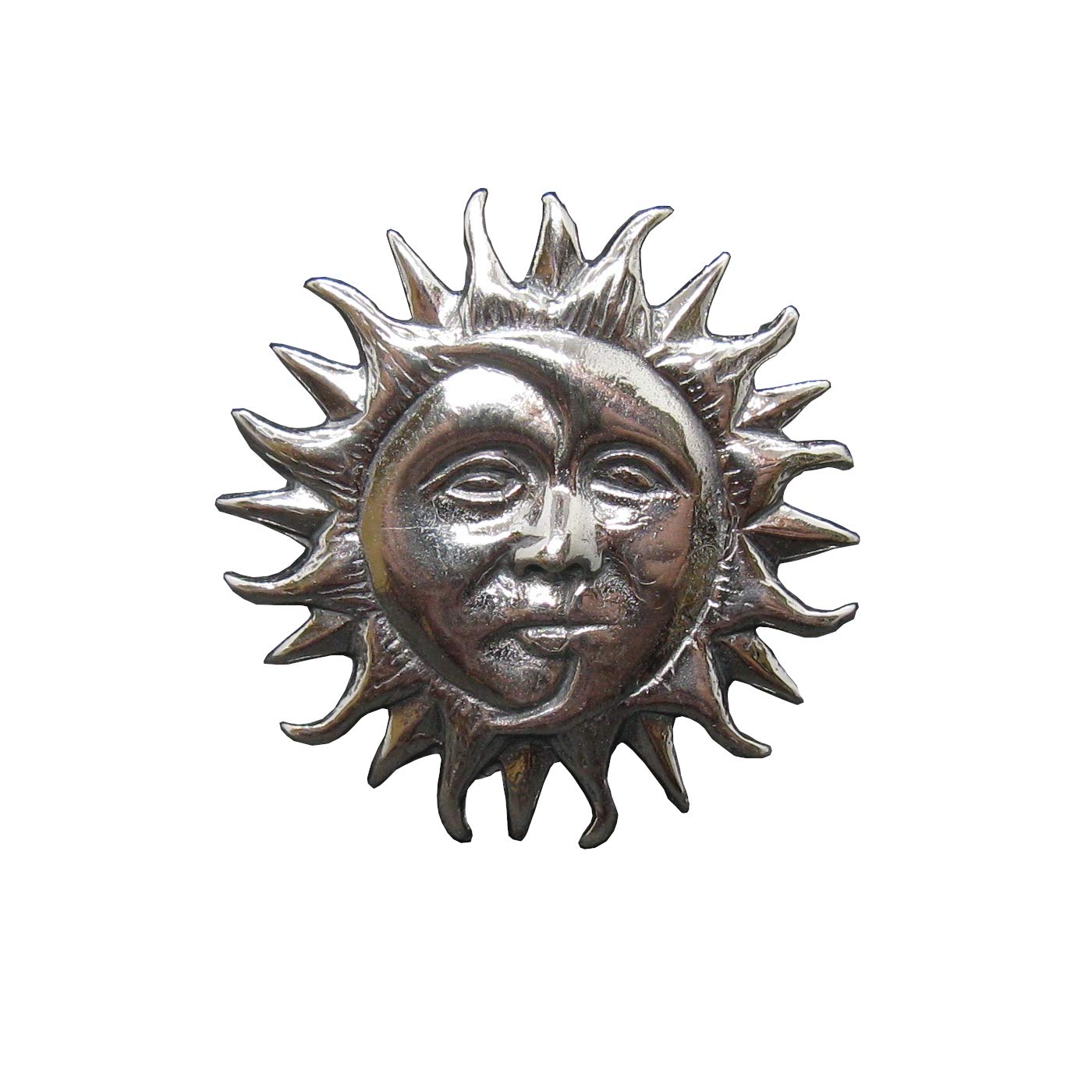 Anillo de Plata Esterlina Sol y Luna Sólido Marcado 925 Tamaño ajustable