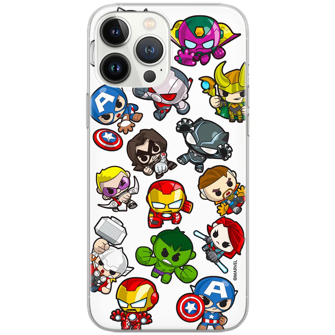 ERT GROUP mobile phone case for iPhone 13 PRO MAX original and officially licensed Marvel pattern Avengers 024 White optimally adapted to the shape of the mobile phone, case made of TPU