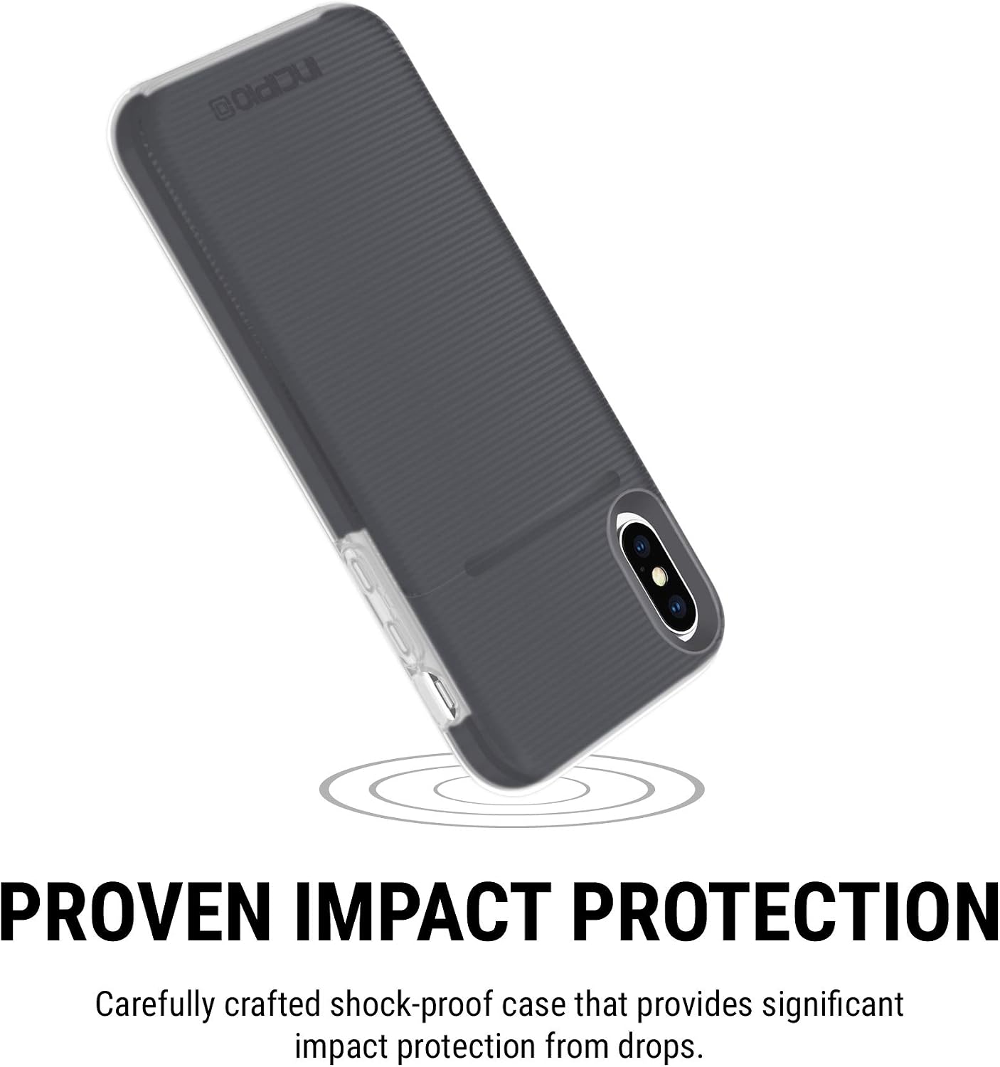 Incipio Stashback Wallet Case for iPhone Xs (5.8") with Heavy Duty Credit Card Compartment - Black