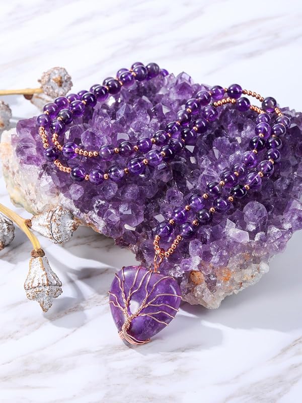 Top Plaza Healing Amethyst Crystal Necklaces for Women, Love Heart Pendant by Top Plaza - Used condition - Image 2