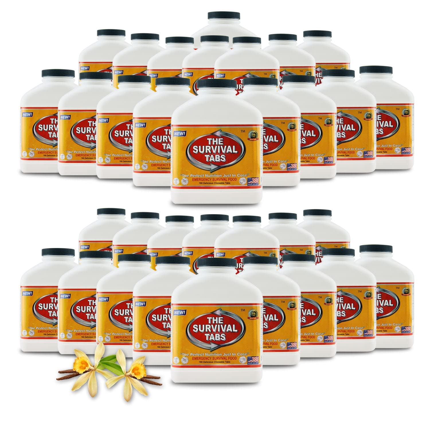 495 days proteins meal 33 bottles x180 food 25 years shelf life gluten free none GMO 5940 delicious meal tablets Vanilla