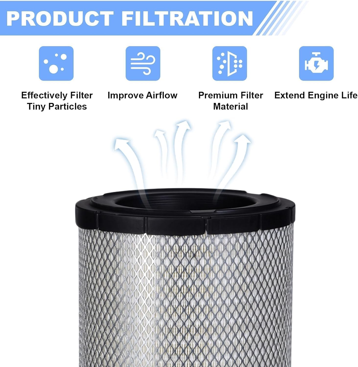 AF25247 P534816 Engine air filter Compatible with Freightliners, Western Star 4900, Peterbilt & KW trucks Replaces LAF4816, RS3539, CA8180, DNP534816, 1842427, Wix 46843
