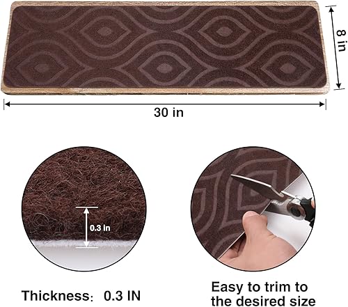 Miniatura 21 de Peldaños de escalera para peldaños de madera, 15 unidades, 8 x 30 pulgadas, alfombras antideslizantes para interiores, para niños, ancianos y Cubo