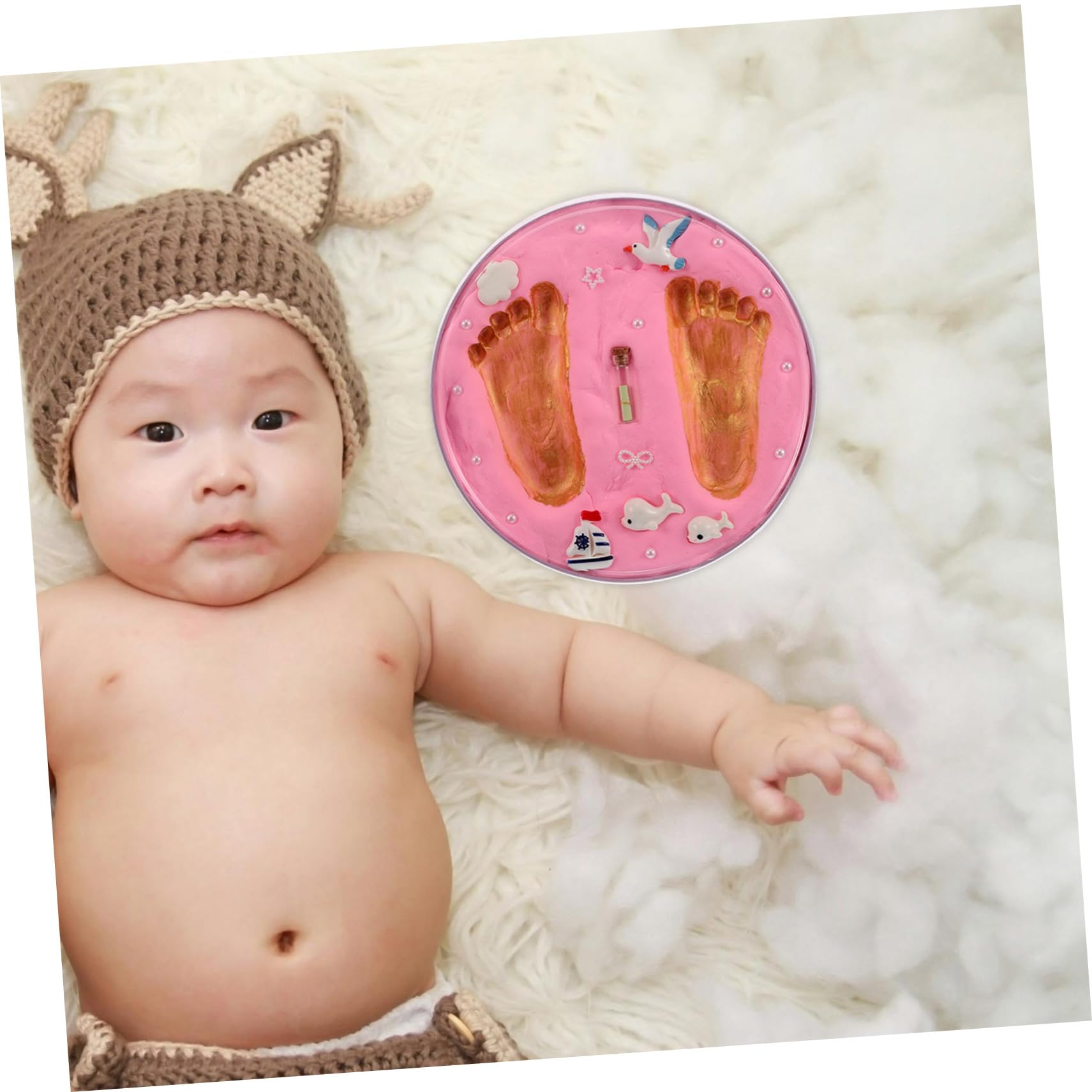 Abaodam Kit de Huellas de Recién Nacidos, Recuerdo para Ñiño, Fácil de Usar, Impresiones Claras y Detalladas, para Baby Shower y Regalos de Nacimiento | Impresiones Claras y Detalladas, Fácil de Usar, para Baby Shower y Presentes, Pensado para Nuevas Mamá