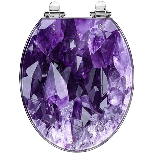 Round Toilet Seat Amethyst druse Resin Toilet Seat with Quietly