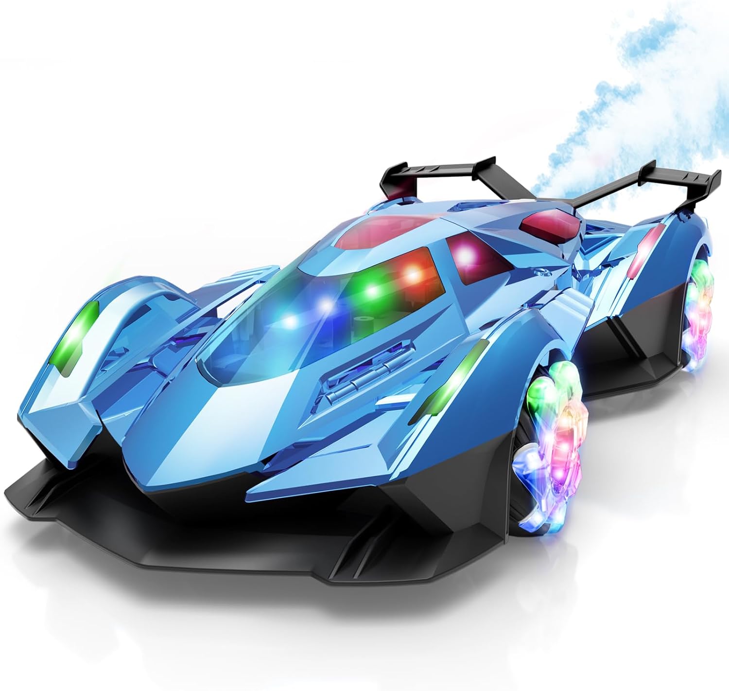 SASBSC Remote Control Car for Boys 4-7 8-12 Drift Rc Cars with 360° Rotation, Spray, Music & Lights 1:12 Rechargeable Rc Car Toys 10-12km/h Sport Race Toy Cars Gifts for Kids (Blue)